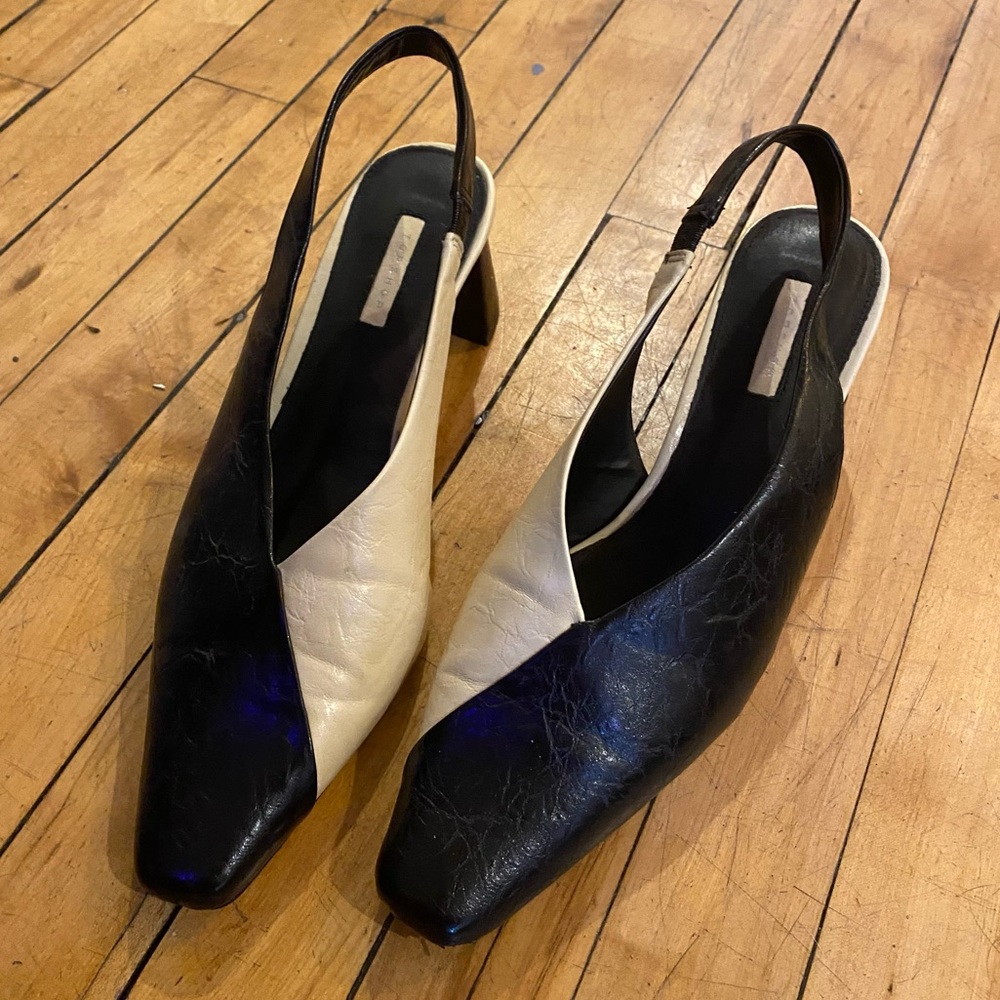 Topshop 2-tone pleather heels